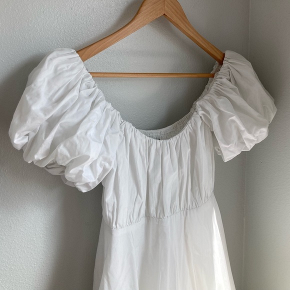 Abercrombie Ruched Puff Sleeve Mini Dress S - Picture 5 of 12